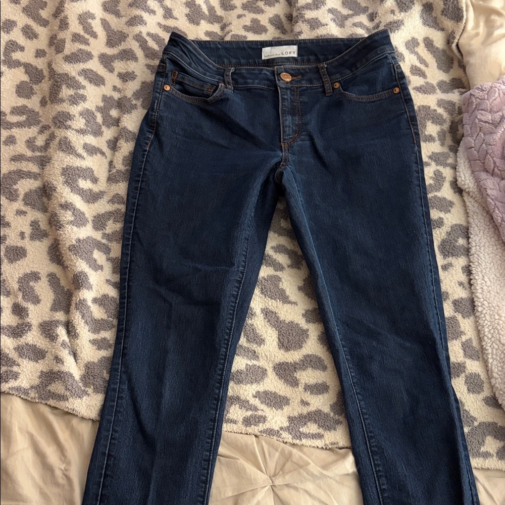 LOFT Dark Wash Low Rise Skinny Jeans
